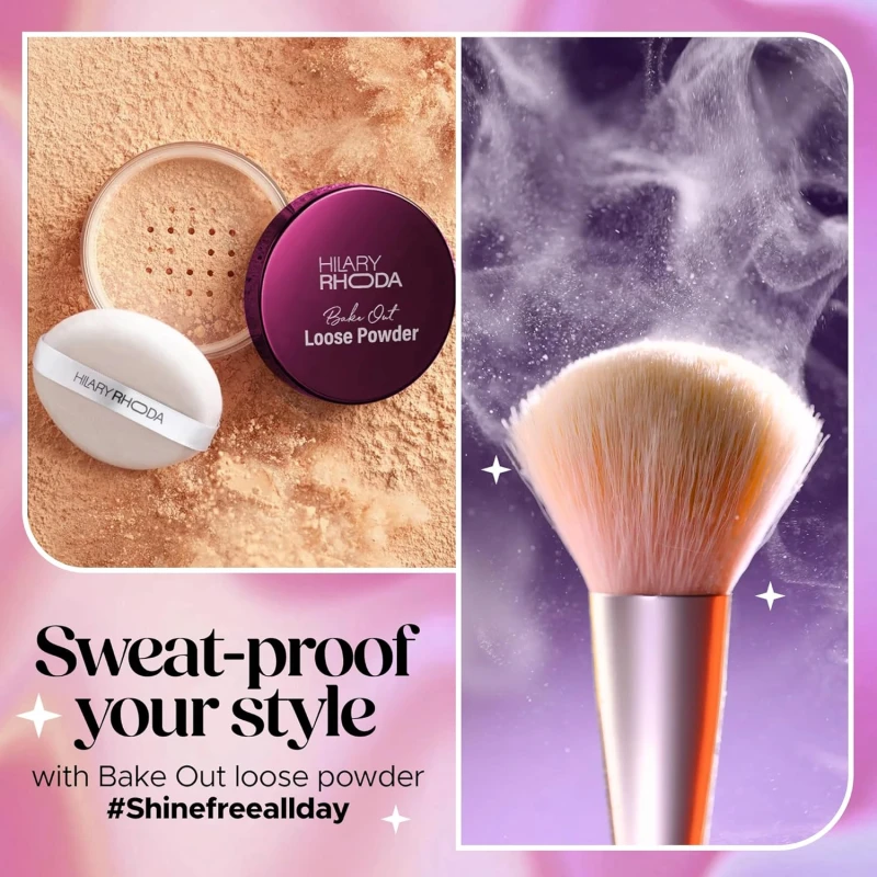 Hilary Rhoda Bake Out Loose Powder | Setting Loose Powder for Face | Matte Finish & Lightweight Loose Powder | Hides Imperfections | Oil Control Formula | 10gm (Tanslucent | Shade 01) thumbnail 4